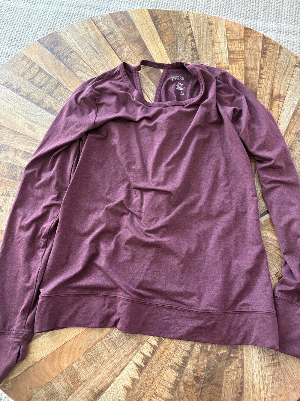 Market & Spruce Women's Long-Sleeve Scoop-Neck Pullover — Maroon